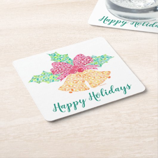 Jingle Bells-onderzetters van Sue Weidlich Kartonnen Onderzetters (Schuin)