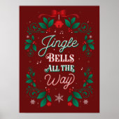 Jingle Bells over de hele weg Poster met Kerstmis  (Voorkant)
