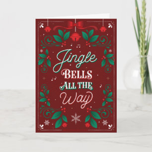 Jingle Bells over het hele kerstWenskaart Feestdagen Kaart