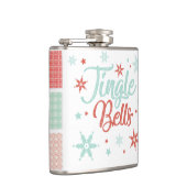 Jingle Bells Pastel Red Green Cute Drink Gift Heupfles (Rechts)