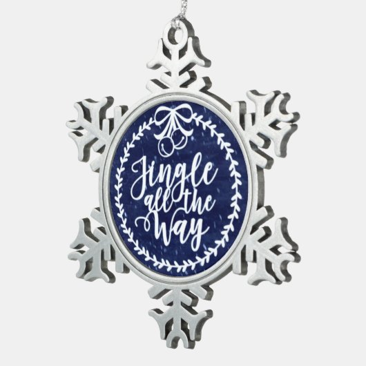 Jingle Bells Pewter Snowflake Ornament (Rechts)