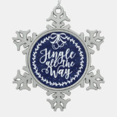 Jingle Bells Pewter Snowflake Ornament (Voorkant)