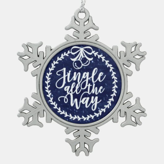 Jingle Bells Pewter Snowflake Ornament (Voorkant)