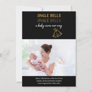 Jingle Bells Photo Holiday Birth Aankondiging