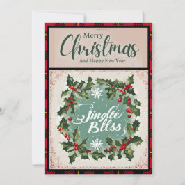 Jingle Bells Red Buffalo Check Kerst Feestdagenkaart