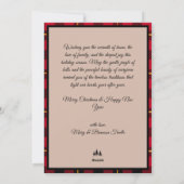 Jingle Bells Red Buffalo Check Kerst Feestdagenkaart (Achterkant)