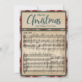 Jingle Bells Red Buffalo Plaid Christmas Feestdagenkaart