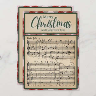 Jingle Bells Red Buffalo Plaid Christmas Feestdagenkaart