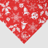 Jingle Bells Red Festive Kerstfeestdag Tissuepapier (Detail)