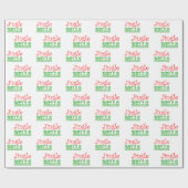 Jingle Bells Red Green Xmas kerstmis Cadeaupapier (Vlak)