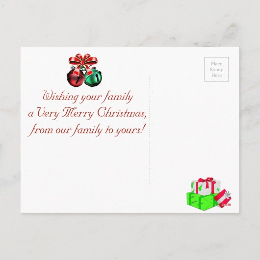 Jingle Bells Red-kerstfamilie Foto-Briefkaart Feestdagenkaart (Achterkant)