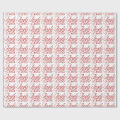 Jingle Bells Red Text Wrapping Paper Cadeaupapier (Vlak)