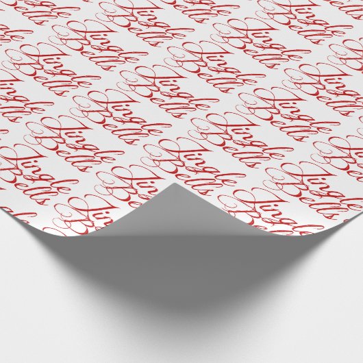 Jingle Bells Red Text Wrapping Paper Cadeaupapier (Hoek)