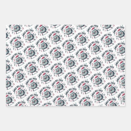 Jingle Bells Rock Christmas Wrapping Paper Sheets (Voorkant)