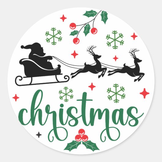 Jingle bells ronde sticker (Voorkant)