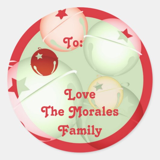 Jingle Bells Ronde Sticker (Voorkant)