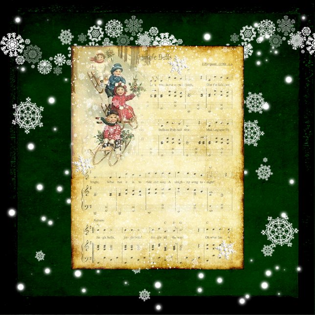  Jingle Bells Scrapbook Paper (Vintage Jingle Bells Scrapbook Paper)
