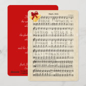 Jingle Bells Sheet Music, Gold Bells Red Feestdagenkaart (Voorkant / Achterkant)