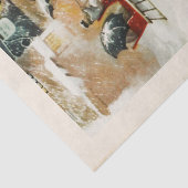 Jingle Bells Sheet Music Horse Sleigh Holiday Tissuepapier (Detail)