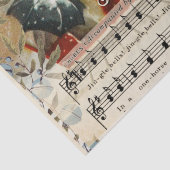 Jingle Bells Sheet Music Horse Sleigh Holiday Tissuepapier (Detail)