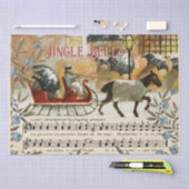 Jingle Bells Sheet Music Horse Sleigh Holiday Tissuepapier (Craft)