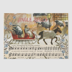 Jingle Bells Sheet Music Horse Sleigh Holiday Tissuepapier