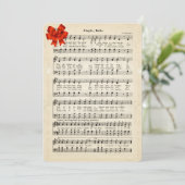 Jingle Bells  Sheet Music, Red Satin Bow Feestdagenkaart (Staand voorkant)