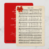 Jingle Bells  Sheet Music, Red Satin Bow Feestdagenkaart (Voorkant / Achterkant)