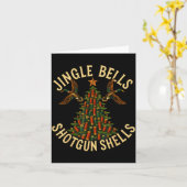 Jingle Bells Shotgun Shells Funny Hunting Christma Kaart (Gele Bloem)