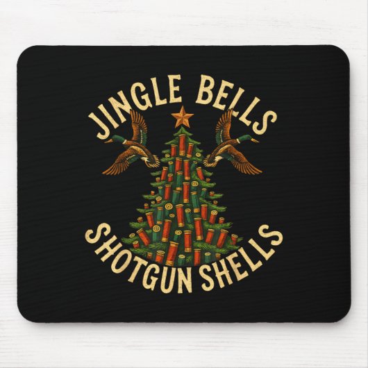 Jingle Bells Shotgun Shells Funny Hunting Christma Muismat (Voorkant)