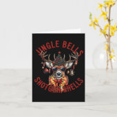 Jingle Bells Shotgun Shells Funny Hunting Hunter Kaart (Gele Bloem)