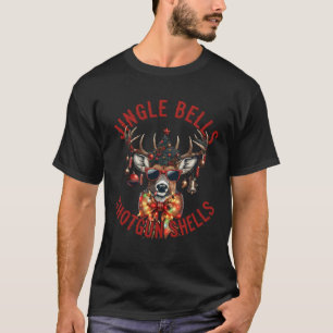 Jingle Bells Shotgun Shells Funny Hunting Hunter T-shirt