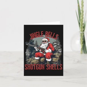 Jingle Bells Shotgun Shells Funny Santa Mannen Bru Kaart