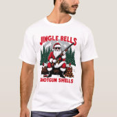 Jingle Bells Shotgun Shells Kerst Grappige Kerstma T-shirt (Voorkant)