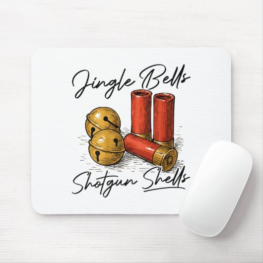 Jingle Bells Shotgun Shells (on Back)  Muismat (Met muis)