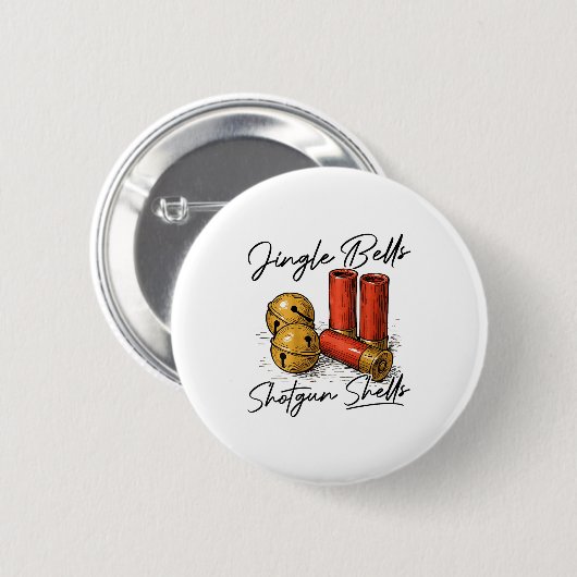 Jingle Bells Shotgun Shells (on Back)  Ronde Button 5,7 Cm (Voorkant /achterkant)