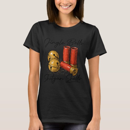 Jingle Bells Shotgun Shells (on Back)  T-shirt (Voorkant)