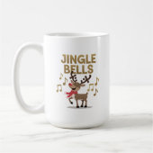 Jingle Bells Singing Reindeer Koffiemok (Links)
