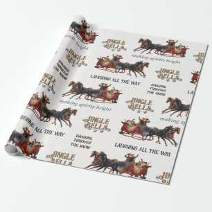 Jingle Bells Sleigh Ride  feestdag met kerst Cadeaupapier