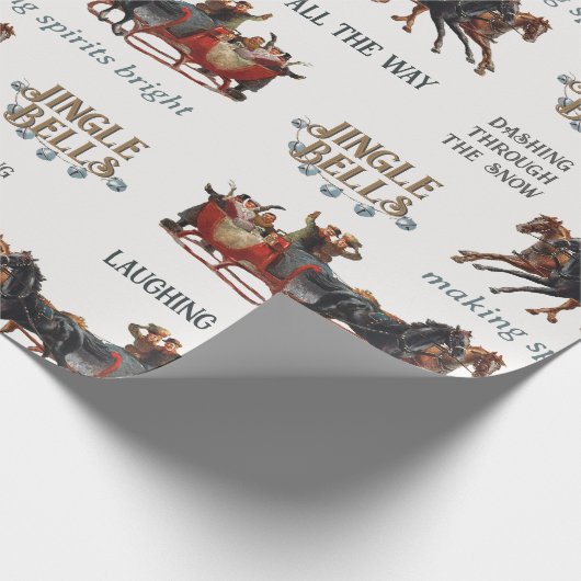 Jingle Bells Sleigh Ride  feestdag met kerst Cadeaupapier (Hoek)