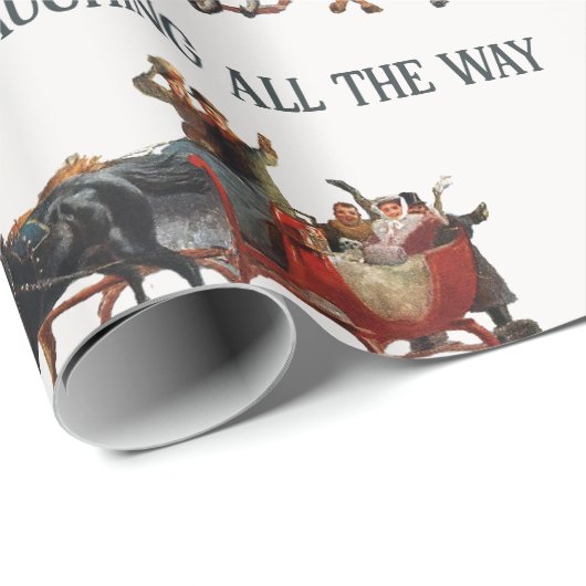 Jingle Bells Sleigh Ride  feestdag met kerst Cadeaupapier (Rol Hoek)