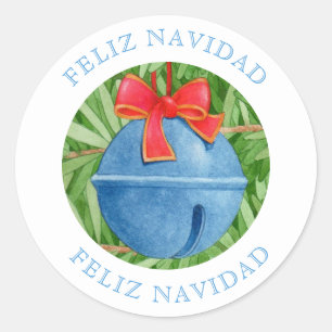 JINGLE BELLS Spaans 3" Ronde enveloppe verzegelaar Sticker