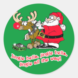 Jingle Bells T-shirts, Kaarten, cadeautjes Ronde Sticker
