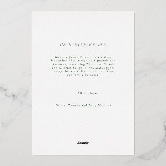 Jingle Bells Tiny Toes Foto Baby Aankondiging (Achterkant)