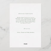 Jingle Bells Tiny Toes Foto Geboorteaankondiging B Folie Feestdagenkaart (Achterkant)