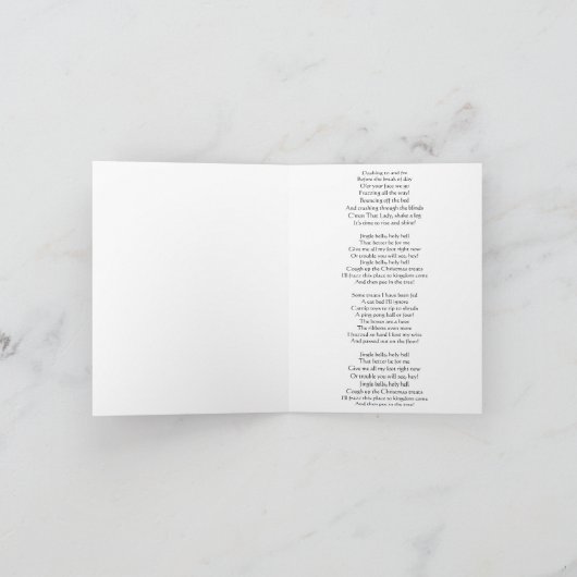 Jingle Bells Vakantie Kattenkaart Feestdagen Kaart (Binnen)