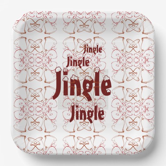 Jingle Bells Vakantie Kerstmis Papieren Bordje (Voorkant)