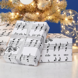 Jingle Bells vel Music-kerstpapier voor kerstkaart Cadeaupapier