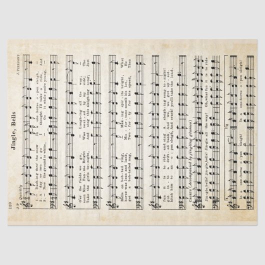 Jingle Bells-weefselpapier en ontkoppelingspagina Tissuepapier (Voorkant)