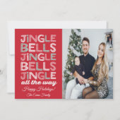Jingle Bells Wenskaart met kerstfoto's Kaart (Voorkant)